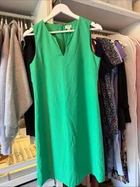 J Crew Sleeveless Green Shift Dress